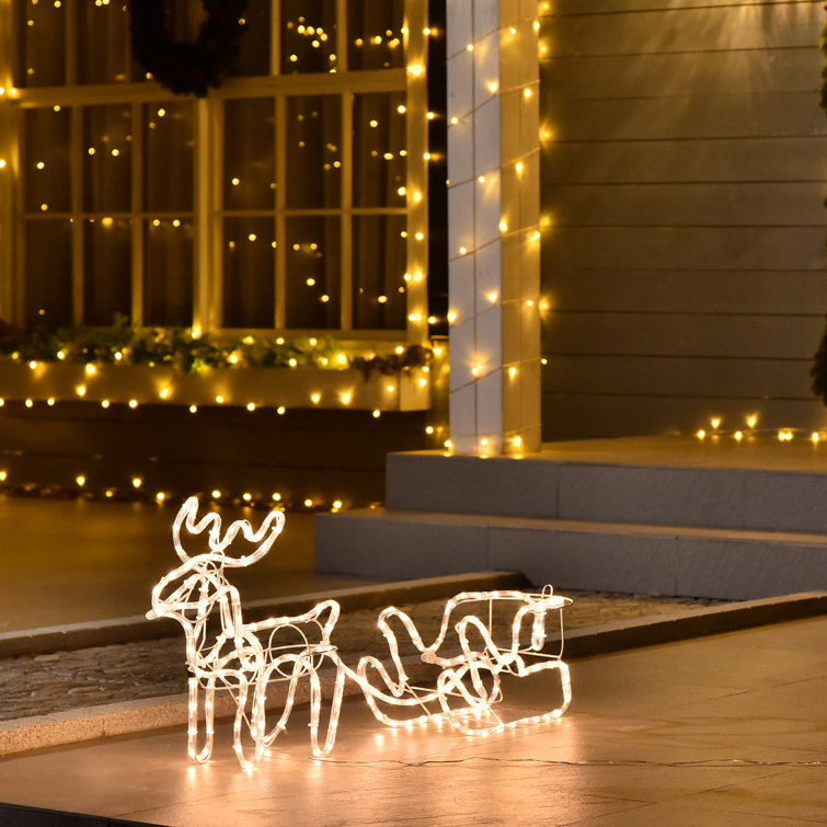 Outdoor sleigh deals and reindeer